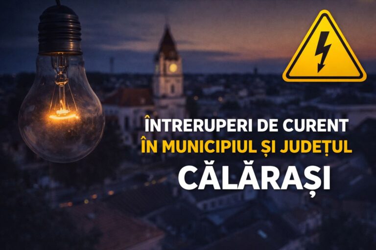 Întreruperi programate de energie electrică în Călărași și județ. Vezi zonele vizate