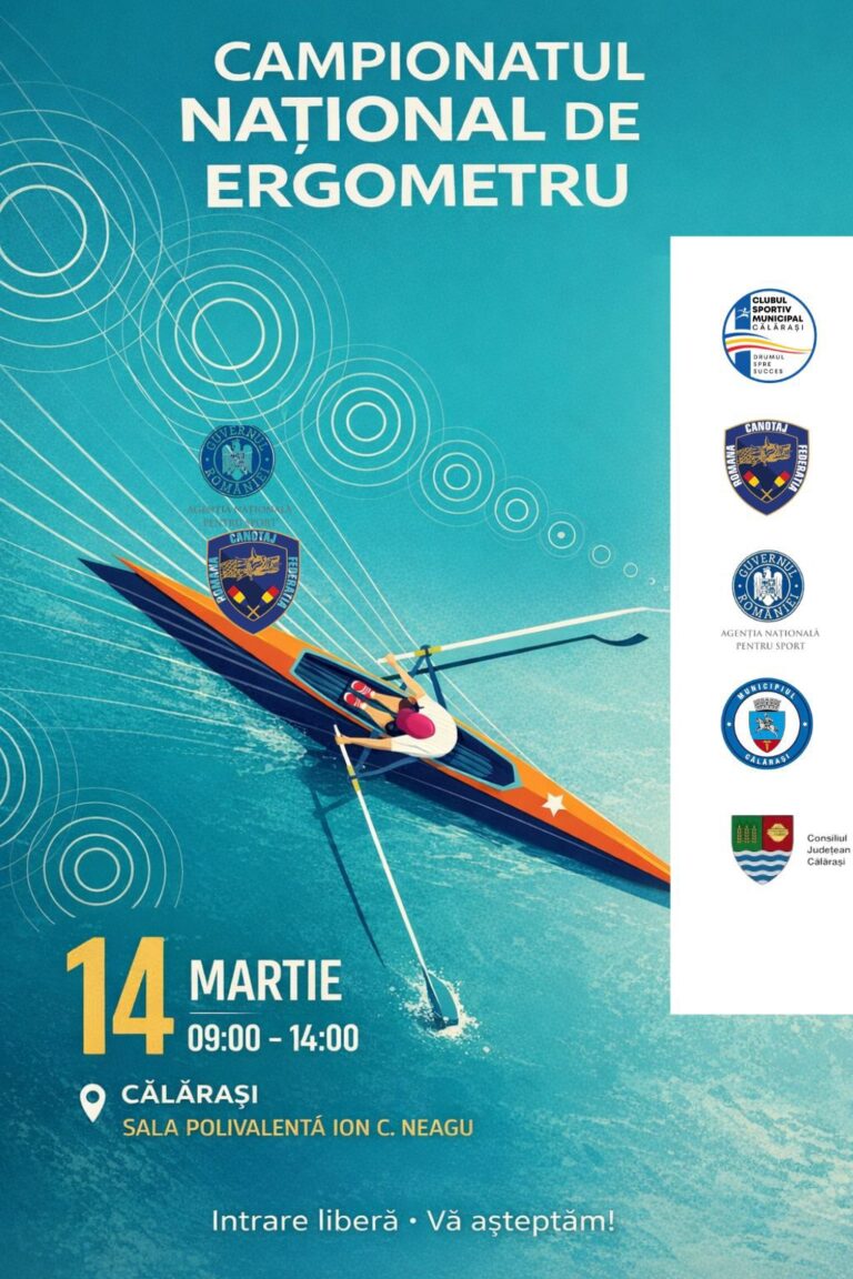 Călărași găzduiește Campionatul Național de Ergometru la Canotaj