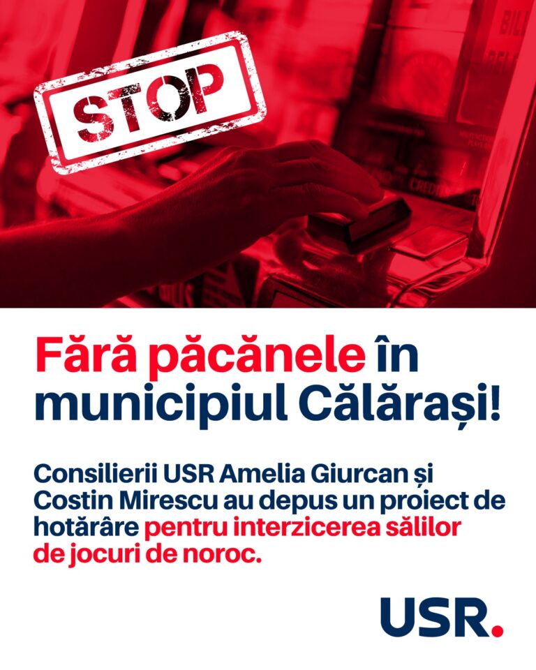 USR Călărași propune interzicerea sălilor de jocuri de noroc din municipiu
