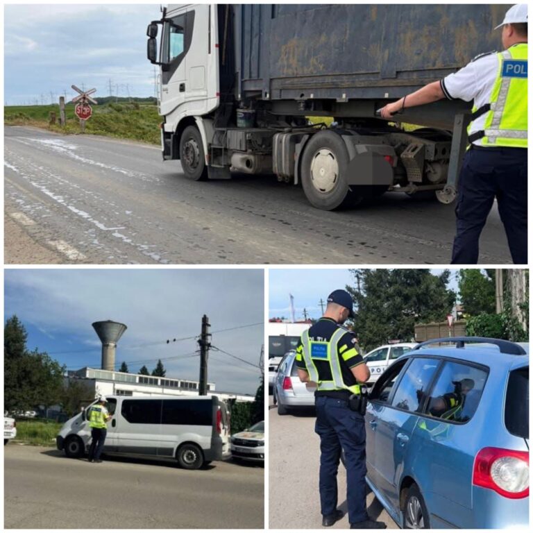Acțiune amplă a polițiștilor în Călărași. Zeci de șoferi sancționați după controale la trecerile la nivel cu calea ferată